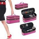 Estojo de viagem para secador de cabelo UOZL de dupla camada rosa vermelha