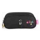 Estojo duplo escolar Barbie Logo Rosa/Preto Luxcel Estojo duplo escolar Barbie Logo Rosa/Preto Luxcel