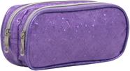 Estojo Duplo Escolar Retangular Glitter Yepp EST12030 Cor:Roxo