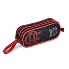 Estojo Duplo Flamengo Oficial Escolar Alça de Mão Infantil