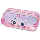 Estojo Duplo Infantil Pack Me Kitten Lilas Gliter Pacific