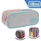 Estojo Duplo Tilibra Escolar Juvenil Académie Dots Cinza Estojo Duplo Tilibra Escolar Juvenil Académie Dots Cinza