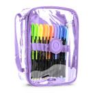 Estojo Escolar Box Com Alça Necessaire Transparente Juvenil Espaçoso Organizador Moderno Tendência Kawai Papelaria Fofa Canetas