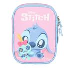 Estojo Escolar Box Stitch Disney Rosa Organizador Lápis Caneta