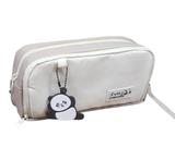 Estojo Escolar Estampa Cute Panda 2 Divisorio Com Chaveiro