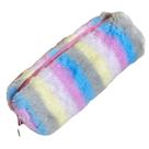 Estojo Escolar Feminino Colorido De Pelúcia Porta Lápis Canetas Objetos Pompom Zíper