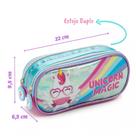 Estojo Escolar Infantil Menina Unicórnio Magic Denlex