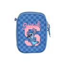 Estojo escolar luxcel box stitch azul quadriculado et500545sc
