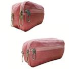 Estojo Escolar Masculino Feminino Grande 3 Ziperes Triplo Cores:Rosa JYL 828