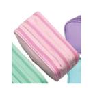 Estojo Escolar PVC 3 Zíperes Rosa Bebê