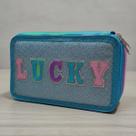 Estojo escolar triplo lucky glitter 20x13x6cm Estojo escolar triplo lucky glitter 20x13x6cm