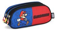 Estojo Escolar Triplo Mario Bros Azul Et49903mo Luxcel - Azul - Mario Bros