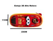 Estojo escolar vermelho 3D alta relevo Speedy Wheels menino