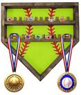 Estojo expositor de anéis de softball e beisebol em madeira com 24 suportes Estojo expositor de anéis de softball e beisebol em madeira com 24 suportes