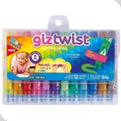 Estojo Giz de Cera Escolar Retrátil Twist Jumbo 12 Cores Tris Macio Seguro