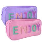 Estojo Grande Enjoy Um Ziper Cores Sortidas 24x22x6cm
