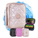 Estojo Grande Feminino Compartimentos C/ Elásticos Box Jumbo