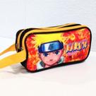 Estojo Infantil Escolar Naruto Uzumaki Anime 2 Zíperes Compartimento Duplo Menino