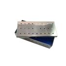 Estojo inox 26x12x06cm com manta azul