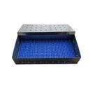 Estojo inox 28x14x06cm com manta azul