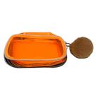 Estojo Jumbo Transparente Laranja Com Chaveiro Fizz