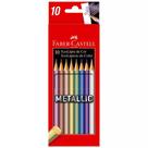Estojo Lápis De Cor Metallic 10 Cores Faber Castell