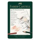 Estojo Metal Monocromático Faber Castell para Desenho 12 Peças