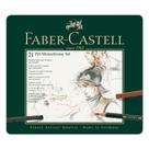 Estojo Metal Monocromático Faber Castell para Desenho 21 Peças