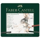 Estojo Metal Monocromático Faber Castell para Desenho 21 Peças