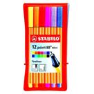 Estojo Mini Caneta Stabilo Point com 12 Unid