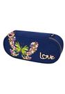 Estojo Molin 1 divisória love borboletas azul escuro