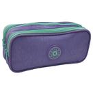 Estojo Multiuso Triplo c/ Ziper 2443863 Roxo - Quanhe Estojo Multiuso Triplo c/ Ziper 2443863 Roxo - Quanhe