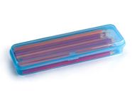 Estojo organizador azul para lapis, maquiagem, higiene bucal