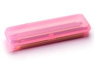 Estojo organizador rosa para lapis, maquiagem, higiene bucal
