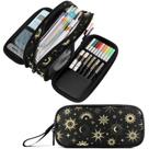 Estojo para canetas e lápis, bolsa de papelaria Fustylead Gold Sun Moon Stars