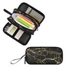 Estojo para canetas e lápis, bolsa de papelaria Fustylead Trendy Black Marble