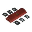 Estojo para cartão SD MAKYN Cognac Leather para viagens