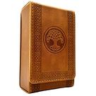 Estojo para cartas de tarô Luck Lab Leather Brown Tree of Life Design