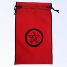 Estojo Para Cartas Pentagrama Vermelho Em Tecido 22x14 Cm