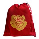 Estojo Para Cartas Vermelho Rosa Dourada 20x19cm Tecido