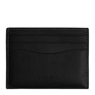 Estojo para cartões Coach, plano, preto, polido, couro de seixo