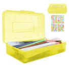 Estojo para lápis JIOMULIG de plástico amarelo empilhável com adesivos