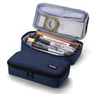 Estojo para lápis ProCase Large 20x9x5 cm com zíper duplo azul marinho