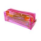 Estojo Penal Escolar Transparente Grande Neon Rosa Estojo Penal Escolar Transparente Grande Neon Rosa