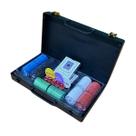 Estojo Poker Plástico com 200 Fichas + 2 Baralhos + 5 Dados