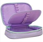 Estojo Puffer Elastico Box C/ Compartilhamento Lilas