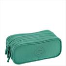 Estojo Sestini 3 divisórias crinkle verde jade