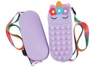 Estojo silicone cute pop it un unicornio