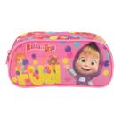 Estojo Simples Masha e o Urso Rosa Escolar Infantil Luxcel