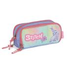 Estojo Stitch Disney Repartições Escolar Luxcel Rosa Menina